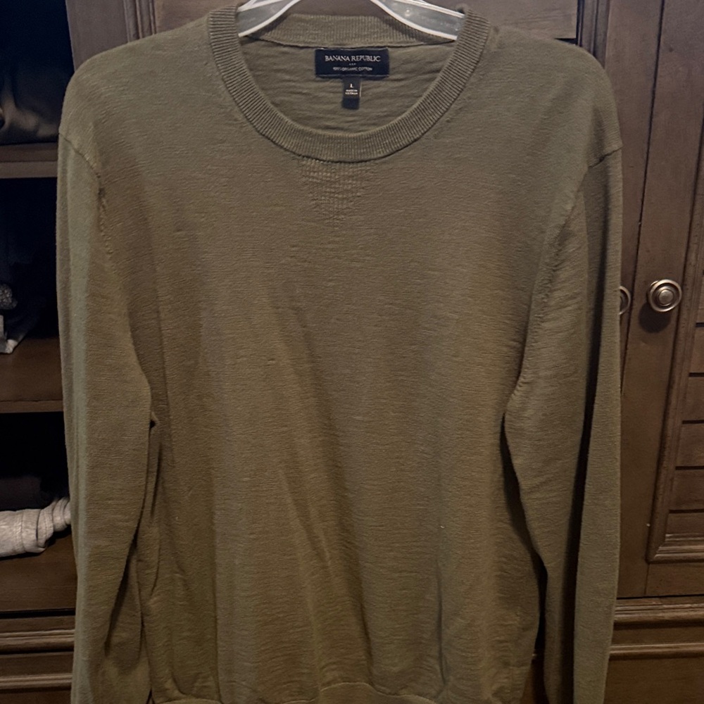 Banana Republic Men's Crewneck Sweater in Olive